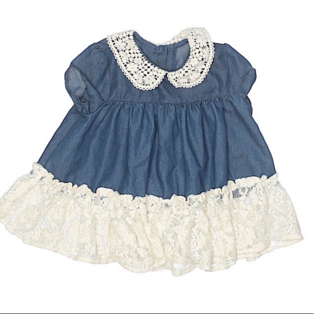 Bonnie Baby Lace & Denim Boutique Dress Sz. 18 M